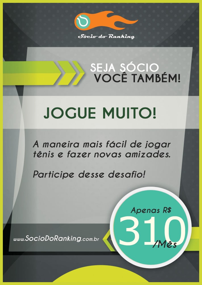 Seja sócio você também! A maneira mais fácil de jogar tênis e fazer novas amizades.